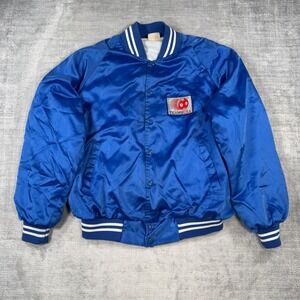 Team USA Soccer Jacket Mens XL Blue Vintage 80s World Cup Satin Bomber